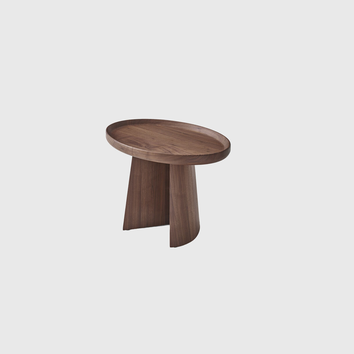 Bi-Ped Side Table, Ellipse, Walnut
